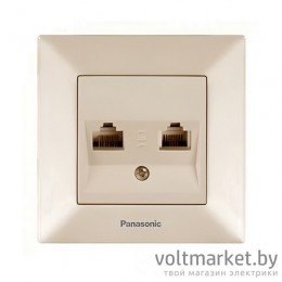 Розетка компьютер+телефон RJ-45+RJ-11 Panasonic Arkedia крем