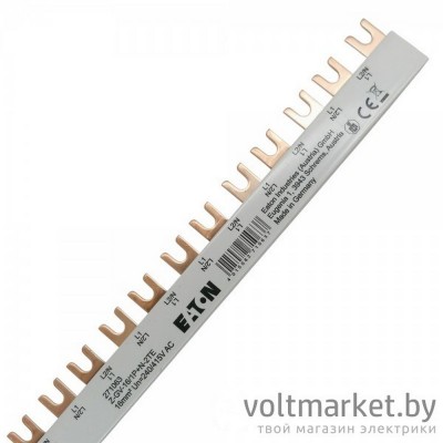 Шинка гребенчатая Z-GV-16/1P+N-2TE, 1P+N, 16мм2, 80А, вилка, на 28 авт. выкл. (1м)