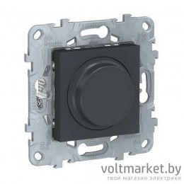 UNICA NEW LED СВЕТОРЕГУЛЯТОР Wiser повор-наж, универсальный 7-200Вт, АНТРАЦИТ