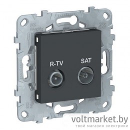 UNICA NEW РОЗЕТКА R-TV/SAT, одиночная, АНТРАЦИТ UNICA NEW РОЗЕТКА R-TV/SAT, одиночная, АНТРАЦИТ