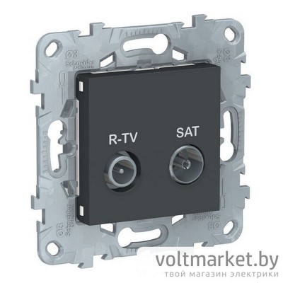 UNICA NEW РОЗЕТКА R-TV/SAT, одиночная, АНТРАЦИТ