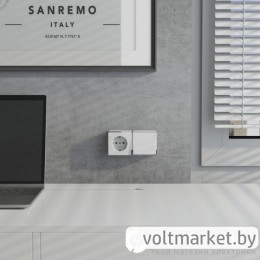 Выключатель одноклавишный проходной Werkel Gallant белый