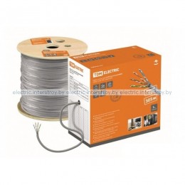 Кабель F/UTP Cat5e 4х2х24AWG (305м) витая пара solid, ПВХ, серый TDM
