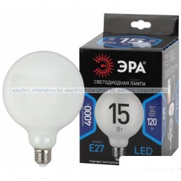 Лампа светодиодная ЭРА F-LED G125-15W-840-E27 OPAL