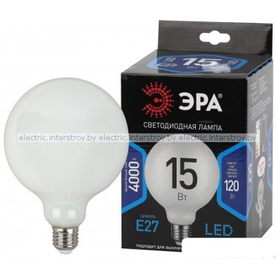 Лампа светодиодная ЭРА F-LED G125-15W-840-E27 OPAL