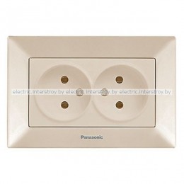 Розетка б/з двойная Panasonic Arkedia крем