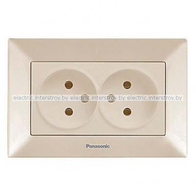 Розетка б/з двойная Panasonic Arkedia крем