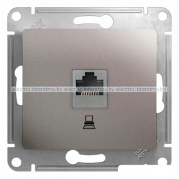 Розетка компьютерная RJ45 Glossa платина