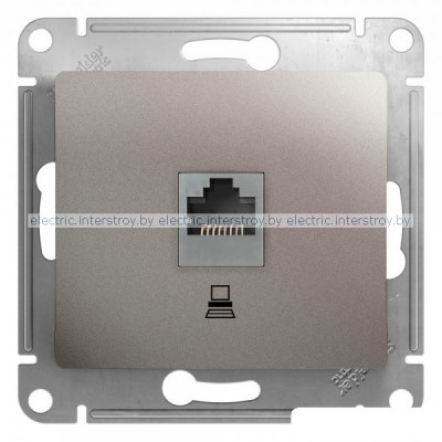 Розетка компьютерная RJ45 Glossa платина