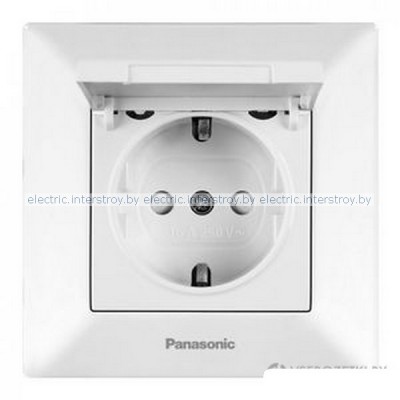 Розетка с/з с крышкой Panasonic Arkedia белый