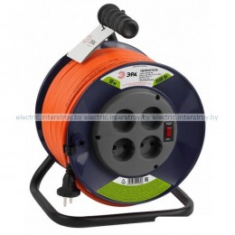 Удлинитель силовой ЭРА RPx-4s-2x1.5-50m б/з 4гн 50м ПВС 2х1,5 на катушке