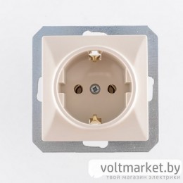 OPAL - Розетка 2P+E, со шторками, бежевый