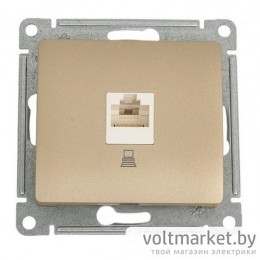 Розетка компьютерная RJ45 Glossa титан