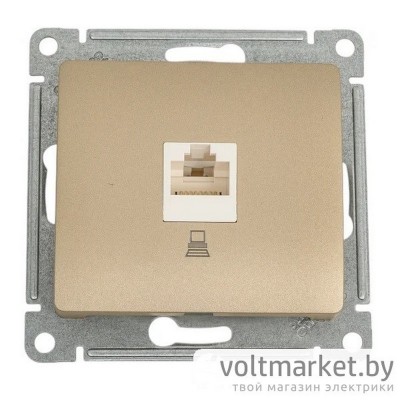 Розетка компьютерная RJ45 Glossa титан