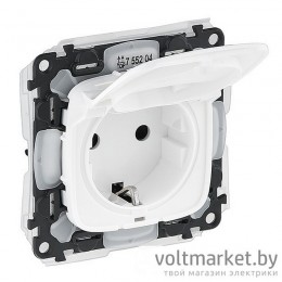 Розетка с/з с крышкой Legrand Valena Allure белый