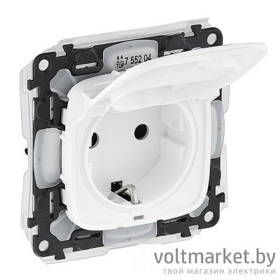 Розетка с/з с крышкой Legrand Valena Allure белый