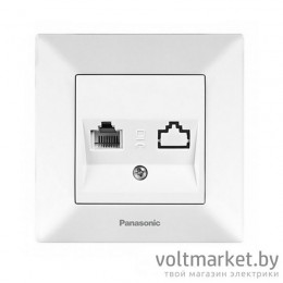 Розетка телефонная RJ-11 Panasonic Arkedia белый