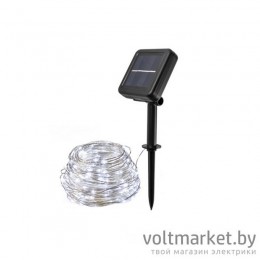 Садовая гирлянда ФАZА SLR-G03-200W нить, холодный белый, 200LED, на солнечной батарее
