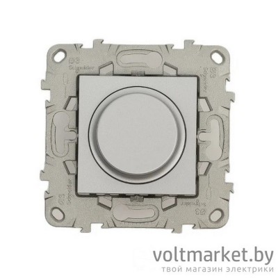 UNICA NEW LED СВЕТОРЕГУЛЯТОР повор-наж, универсальный 5-200Вт, АЛЮМИНИЙ