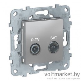 UNICA NEW РОЗЕТКА R-TV/SAT, оконечная, АЛЮМИНИЙ UNICA NEW РОЗЕТКА R-TV/SAT, оконечная, АЛЮМИНИЙ