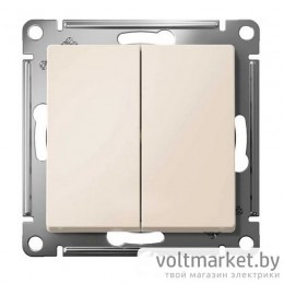 Выключатель двухклавишный Atlas Design бежевый