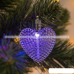 Подвеска световая Сердечко (батарейки в комплекте) 7см, МИКС, 1 LED, RGB