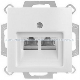 Розетка двойная компьютерная ABB Basic 55 (альпийский белый)
