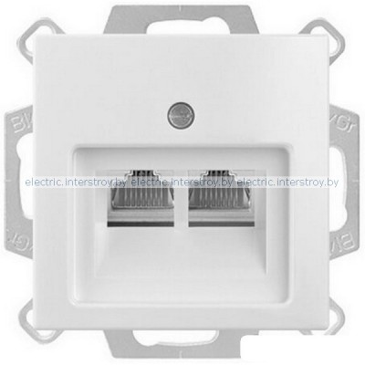 Розетка двойная компьютерная ABB Basic 55 (альпийский белый)