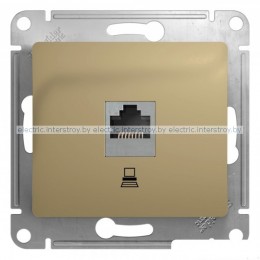 Розетка компьютерная RJ45 Glossa титан