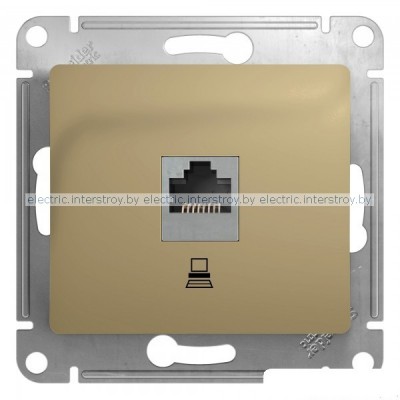 Розетка компьютерная RJ45 Glossa титан