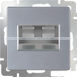 Розетка компьютер+телефон RJ-45+RJ-11 Werkel серебряный