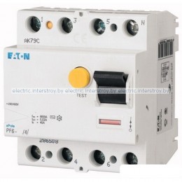 УЗО PF6-63/4/01, 4P, 63A, 6kA, 100mA, тип АC, 4M