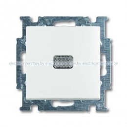 Выключатель одноклавишный с подсветкой ABB Basic 55 (альпийский белый)