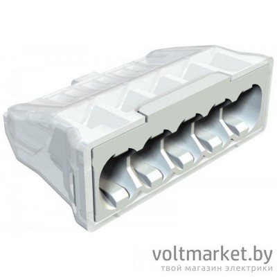 Клемма 5-контактная, до 2,5мм², 24A, 450V, полиамид