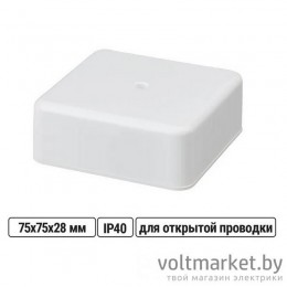 Коробка распаячная КР 75х75х28 ОП белая IP40 TDM