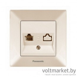 Розетка телефонная RJ-11 Panasonic Arkedia крем