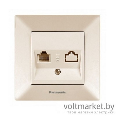 Розетка телефонная RJ-11 Panasonic Arkedia крем