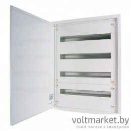 Щит встраиваемый BF-U-4/96-P, 4х24M (96M), с N/PE 2x 2x25+43x16mm2, металл. со сплошной дверью, 770x588x140(720x496x127)mm, белый RAL9016, IP30