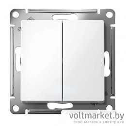 Выключатель двухклавишный Atlas Design белый
