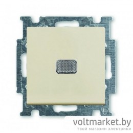 Выключатель одноклавишный с подсветкой ABB Basic 55 (слоновая кость)
