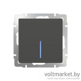 Выключатель одноклавишный с подсветкой Werkel серо-коричневый