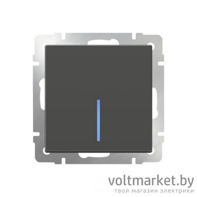 Выключатель одноклавишный с подсветкой Werkel серо-коричневый