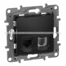 Etika - Розетка RJ11+RJ45 5E UTP (антрацит)