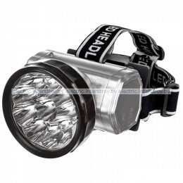 Фонарь налобный аккумуляторный IN HOME HLA 04M 2W 10LED 200Lm 10ч 2 реж, з/у 230В, металлик