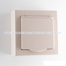 JOWISZ - Розетка 2P+E IP44 с крышкой, бежевый
