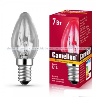 Лампа накаливания Camelion 7W/P/CL/E14 для ночников