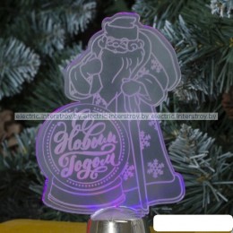 Подставка световая Дед Мороз-С Новым годом, 14,5х9 см, 1LED, RGB