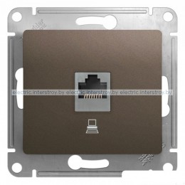 Розетка компьютерная RJ45 Glossa шоколад