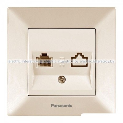 Розетка телефонная RJ-11 Panasonic Arkedia крем