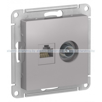 Розетка TV + компьютерная RJ45 Atlas Design алюминий